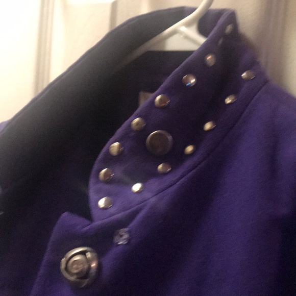 Beautiful Studded KB Purple Suede 2 Piece Suit. - Picture 4 of 5